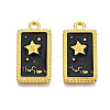 Rack Plating Golden Alloy Enamel Pendants ENAM-S122-50G-2