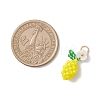 Glass Seed Beaded Lemon with Flower Pendants PALLOY-MZ00854-2