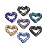 Heart Shape Polymer Clay Rhinestone Beads CLAY-NH0001-09B-2