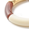 Chunky Curved Tube Beads Stretch Bracelet for Teen Girl Women X-BJEW-JB06991-01-5