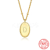 925 Sterling Silver Letter Initial Oval Pendant Necklaces for Women EL6437-4-1