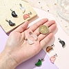10Pcs Moon Natural & Synthetic Mixed Gemstone Pendants G-YW0002-21-4