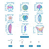 DIY 9 Shapes Colorful Filigree Joiners Stainless Steel Earring Making Kits DIY-BT0001-16MC-9