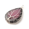 Natural Crackle Agate Pendants PALLOY-JF01526-02-4