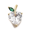 Brass Pave Clear Cubic Zirconia Charms KK-Q048-21G-1