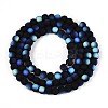 Frosted Opaque Glass Beads Strands GLAA-T032-P4mm-MBB01-2