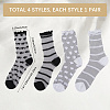 EATCABIN 4 Pairs 4 Styles Nylon Glass Silk Socks for Women Girls AJEW-CN0004-33-2