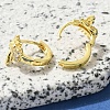 Brass Clear Cubic Zirconia Hoop Earrings EJEW-M047-05G-3