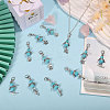 32Pcs 8 Styles Synthetic Turquoise Beads & Alloy Sea Animal Pendant Decorations HJEW-CA00068-5