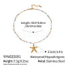 Ocean Theme Natural Mixed Stone Round Beaded 304 Stainless Steel Pendant Necklaces for Women YQ6110-1-1