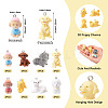 16Pcs 8 Styles Flocky Resin Pendants RESI-TA0003-61-3