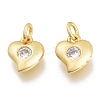 Brass Micro Pave Clear Cubic Zirconia Charms KK-M206-37G-1
