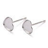 Non-Tarnish 304 Stainless Steel Stud Earring Settings LS-X-STAS-J032-13-4