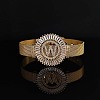 Brass Micro Pave Clear Cubic Zirconia Bangles for Women FS-WGA7409-44-1