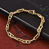 304 Stainless Steel Oval Link  Chain Bracelets for Women Men BJEW-F488-49A-G-2