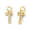 Real 18K Gold Plated Brass Micro Pave Clear Cubic Zirconia Charms KK-E068-VB452-T-1