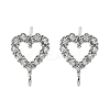 Brass Micro Cubic Zirconia Stud Earring Findings KK-S516-03P-1