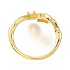 Rack Plating Brass Micro Pave Cubic Zirconia Open Cuff Rings for Women RJEW-M022-36G-3