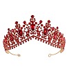 Teardrop Alloy Rhinestone Pendant Necklaces & Stud Dangle Earrings & Crown Hair Band Sets FS-WGCA643-02-2