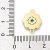 Brass Micro Pave Clear Cubic Zirconia & Shell Connector Charms KK-M303-03G-07-3
