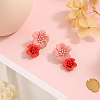 4 Pairs 2 Colors Zinc Alloy Resin Dangle Stud Earrings EJEW-GO0002-04-3