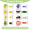 16Pcs 8 Styles Food Grade Eco-Friendly Silicone Focal Beads SIL-DC0001-55-2