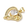 Brass Micro Pave Cubic Zirconia Pendants KK-L239-040G-2