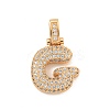 Brass Micro Pave Clear Cubic Zirconia Pendants KK-B099-01G-G-1