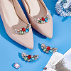 4Pcs 2 Colors Wing Alloy with Glass Rhinestone and Iron Shoe Buckle Clips FIND-PH0027-96A-4