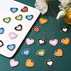 36Pcs 6 Colors Rack Plating Light Gold Alloy Enamel Pendants ENAM-SZ0002-08-6