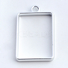 Rack Plating Alloy Rectangle Open Back Bezel Pendants PALLOY-S047-28B-FF-2