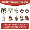 10Pcs 10 Styles Alloy Enamel Pendants ENAM-YW0006-99-2