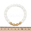 Ion Plating(IP) 304 Stainless Steel & Round Glass Beaded Stretch Bracelets for Women Men BJEW-M046-05G-5