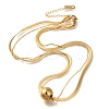 Ion Plating(IP) 304 Stainless Steel Double Layer Necklaces X-NJEW-H037-02G-2