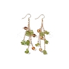 Golden Plated Brass Dangle Earrings EJEW-K275-01G-04-1