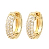 Ring Brass Micro Pave Clear Cubic Zirconia Hoop Earrings EJEW-D348-12G-2