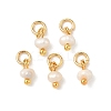 Natural Cultured Freshwater Pearl Rondelle Charms PALLOY-JF04393-02-1
