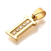 Ion Plating(IP) 304 Stainless Steel Rhinestone Pendants STAS-U035-01G-I-2