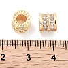 Brass Micro Pave Clear Cubic Zirconia European Beads KK-P271-43G-B-3