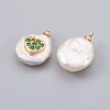 Natural Cultured Freshwater Pearl Pendants PEAR-F008-23G-01-2