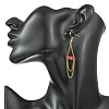 Rondelle 304 Stainless Steel & Glass Beaded Layered Necklace and Earring Set Set for Women SJEW-JS01384-3