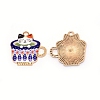 Japanese Style Print Alloy Enamel Pendants ENAM-CJC0002-05B-RS-1