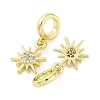 Brass Micro Pave Cubic Zirconia European Dangle Charms KK-D325-13G-2