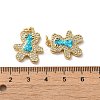 Brass Micro Pave Cubic Zirconia with Synthetic Opal Pendants KK-D096-21G-3