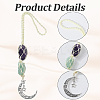 Nuggets Natural Amethyst & Green Aventurine Pouch Pendant Decorations HJEW-WH20002-03C-6