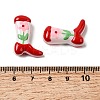 Boot Baking Paint Glass Enamel  Beads LAMP-C020-02N-3