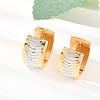Two Tone 304 Stainless Steel Stripe Hoop Earrings EJEW-L307-04GP-04-1