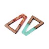 Opaque Resin and Walnut Wood Pendants RESI-T060-14M-2