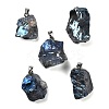 Electroplated Raw Natural Quartz Crystal Pendants G-Q481-20P-06-1