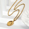 201 Stainless Steel Virgin Mary Pendant Wheat Chain Necklaces for Men NJEW-S387-09G-03-3